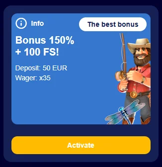 bonus 150% and 100 free spins