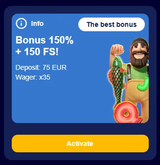 bonus 150% and 150 free spins